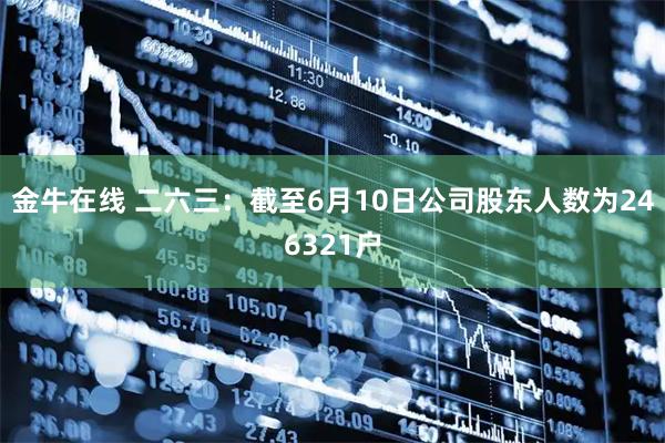 金牛在线 二六三：截至6月10日公司股东人数为246321户