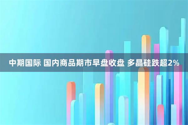 中期国际 国内商品期市早盘收盘 多晶硅跌超2%
